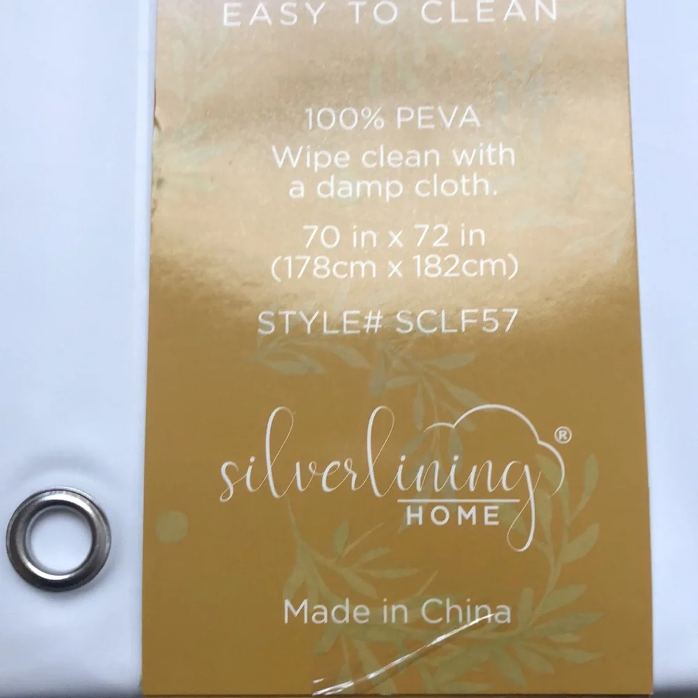 New White 70 X 72 inch Standard Size Peva Shower Liner Curtain